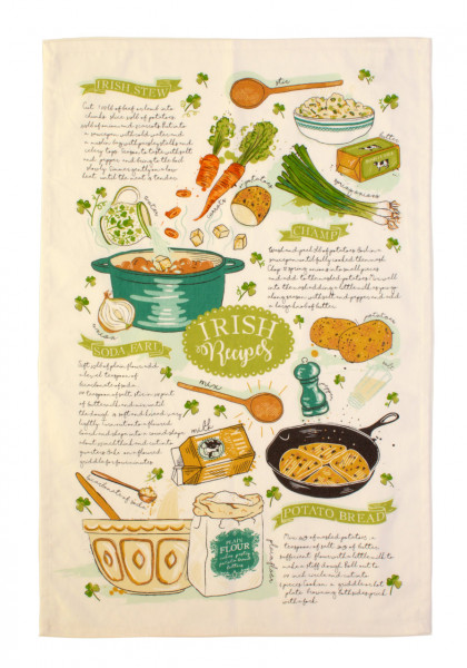 Baumwoll-Geschirrtuch Irische Rezepte