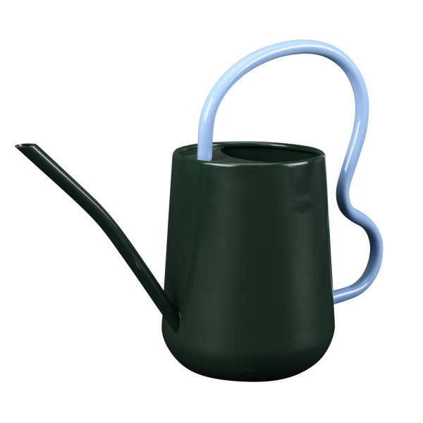 Moderne Zimmergießkanne mit wellig geschwungenem Griff | aus England | dunkelgrün