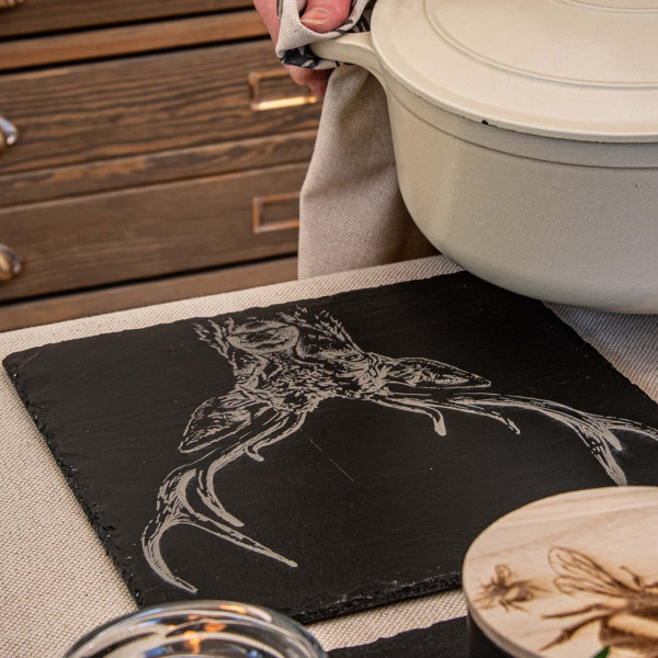 Hirschprinz | Topfuntersetzer aus Schiefer