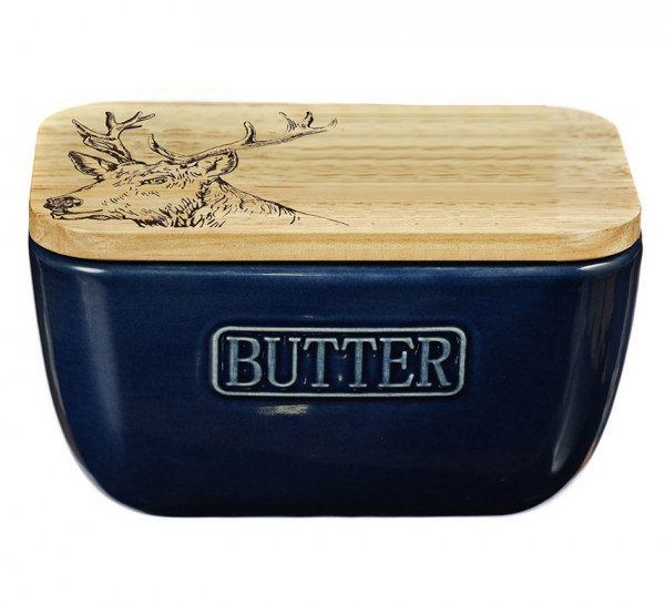 Hirsch | Butterdose blau