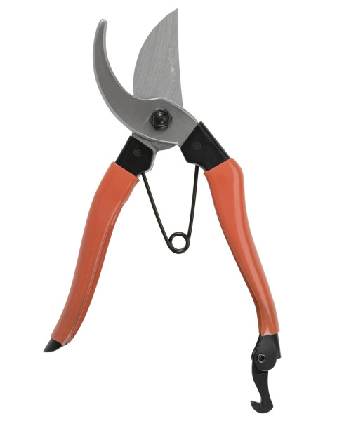 Rote Bypass-Gartenschere geöffnet