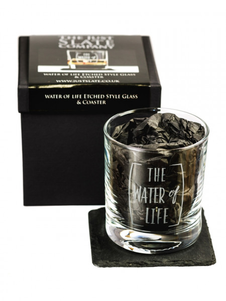 Water of Life | Tumbler-Glas & Untersetzer | Präsentbox