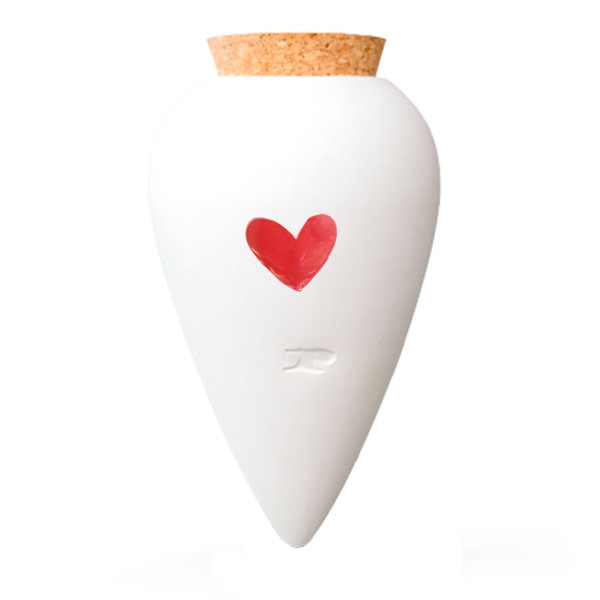 Olla - weiß mit Herz | Wasserspeicher für Zimmerpflanzen