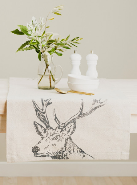 Tischläufer, Motiv Hirsch | The Linen Table