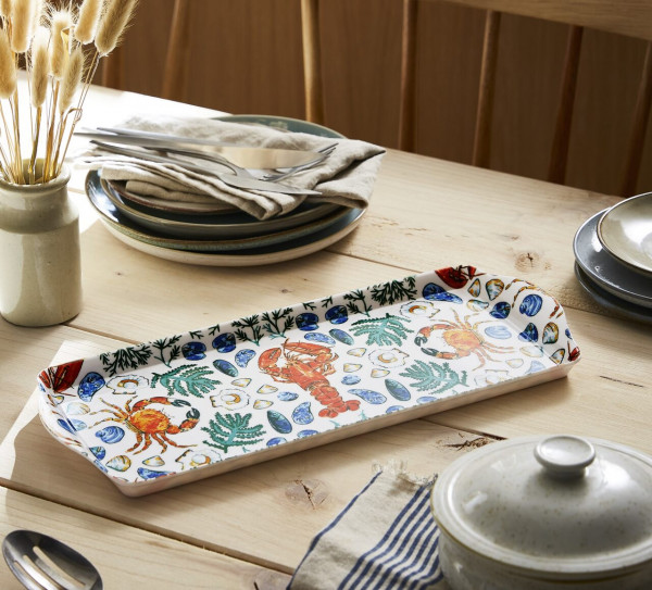 Schmal, aber lang: Serviertablett Meeresfrüchte | von Ulster Weavers