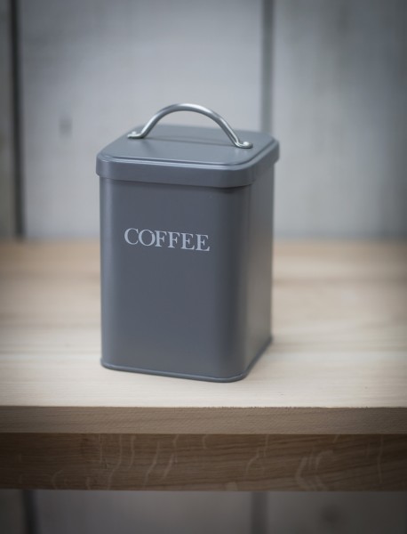 Kaffeedose aus Metall - in dunklem oder hellem Grau