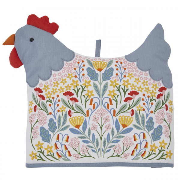 Dekorative Teehaube aus Baumwolle | Motiv Henne