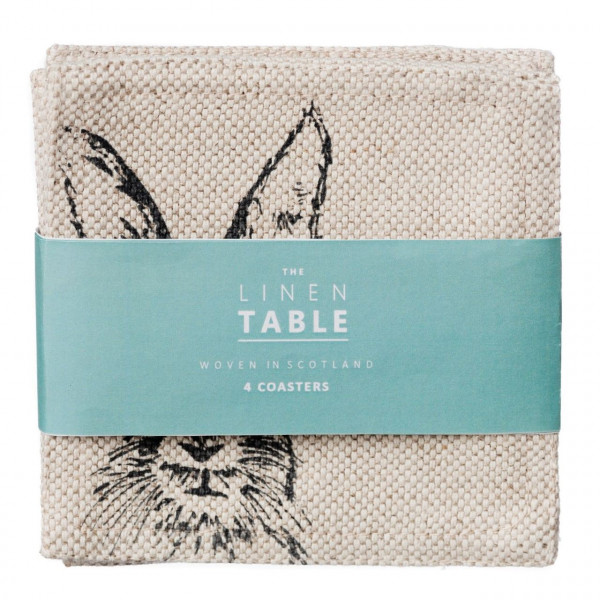 Glasuntersetzer, Motiv Hase, 4er-Set | The Linen Table