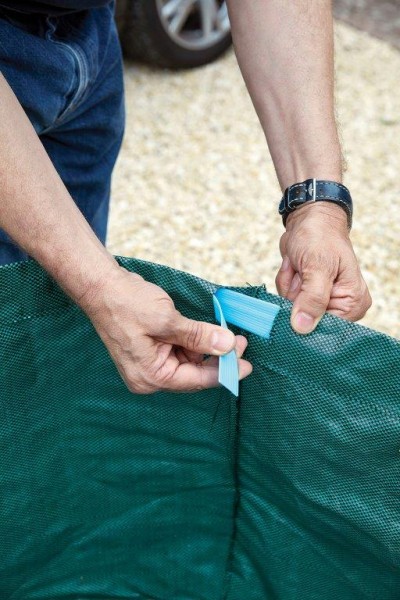 durch den Saum gezogener Stabilisierungsreif