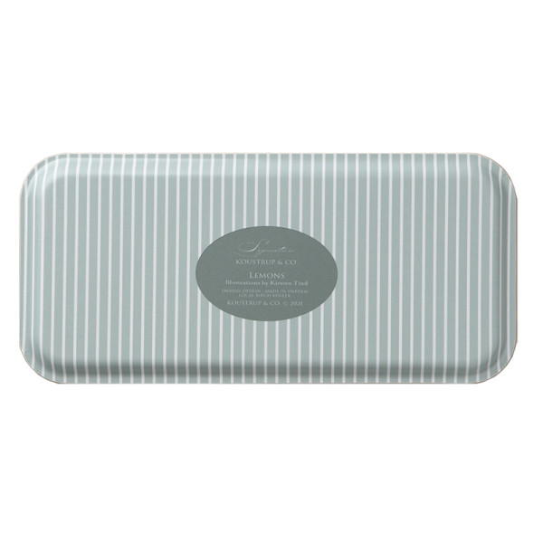 Die Rückseite des schmalen Tabletts 'Zitronen' | Hergestellt in Schweden