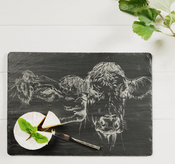 Kissing Cows | Käseplatte aus Schiefer