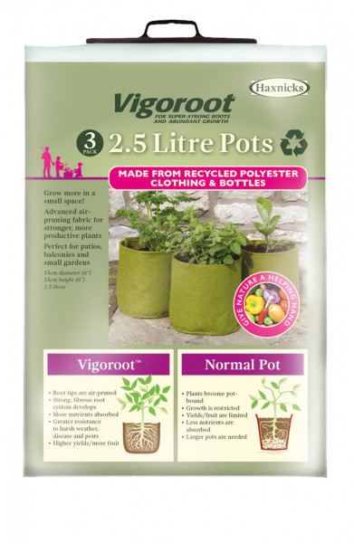 2,5 Liter Vigoroot Pots | 3er-Set | von Haxnicks