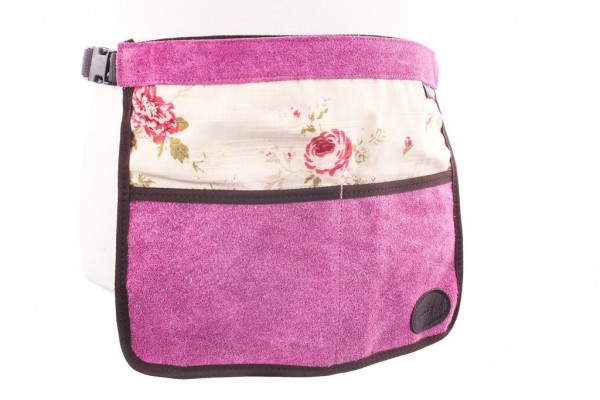Bradley's Gartenhalbschürze Rauleder & Leinen, pink