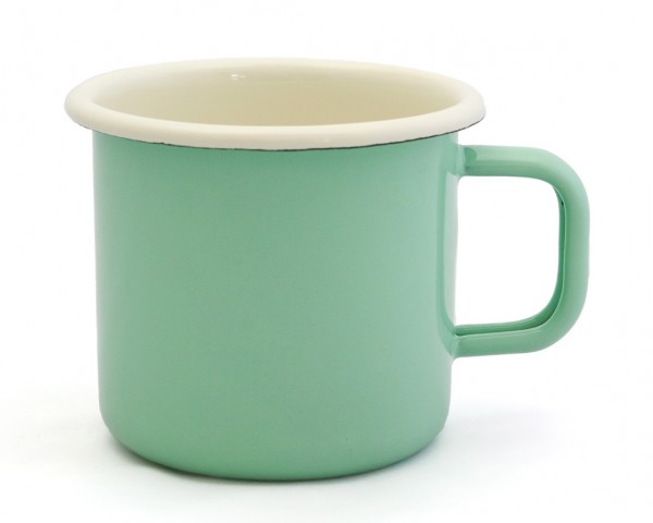 Mintgrüne Emailletasse