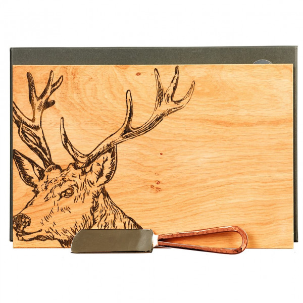 Käsebrett & Käsemesser | Motiv Hirsch
