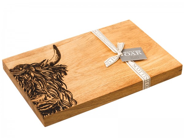 Eichen-Servierbrett 'Highland Cow', Scottish Made