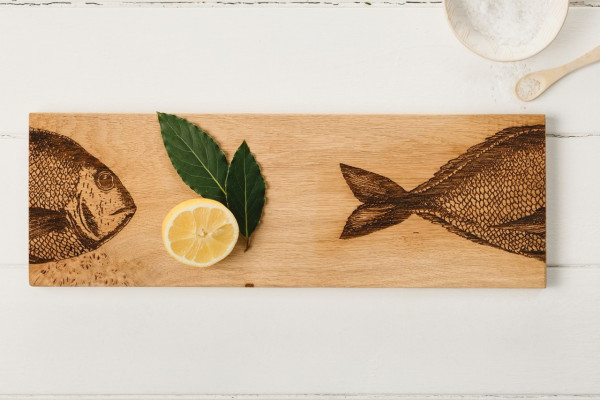 Fische | Servier- & Schneidebrett aus Eiche