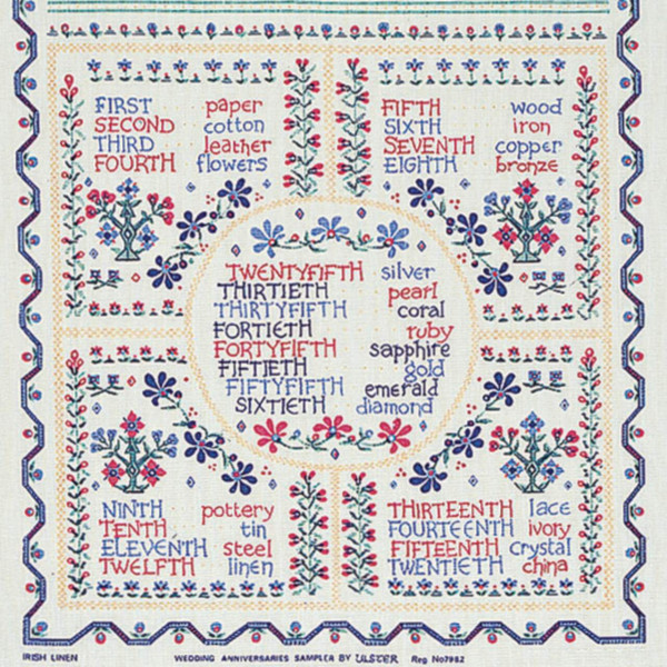 Hochzeitjubiläen | Baumwoll-Geschirrtuch von Ulster Weavers