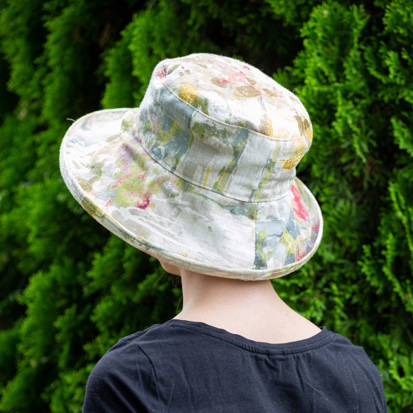 Sonnenhut aus Leinen, Design abstract