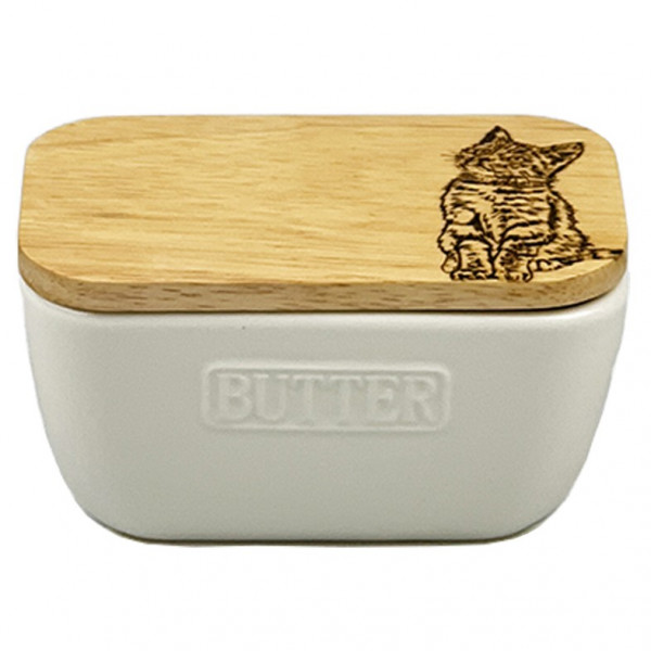 Tabby Katze | Butterdose weiß | Selbrae House