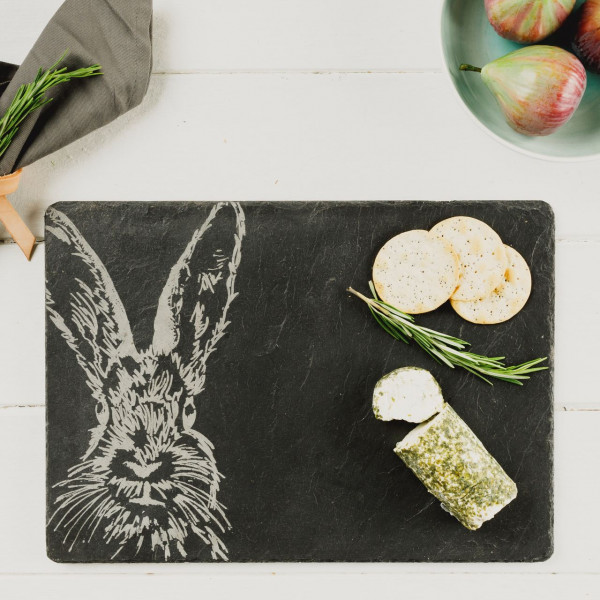 Hase | Käseplatte aus Schiefer