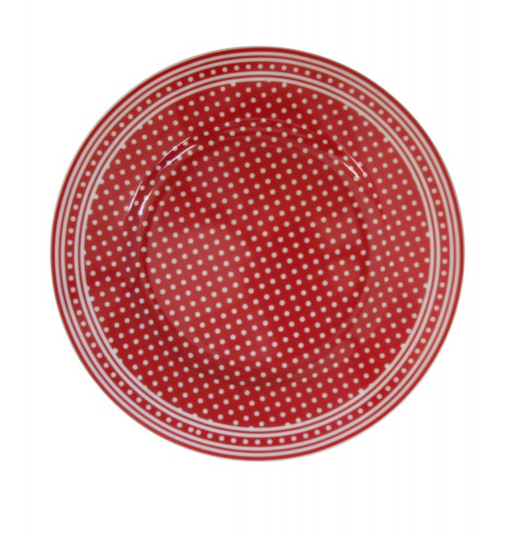 Dessertteller Mikro-Punkte, rot