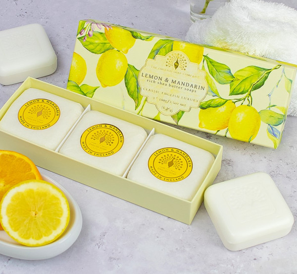 3 x 100 g Duftseife Zitrone & Mandarine | The English Soap Company