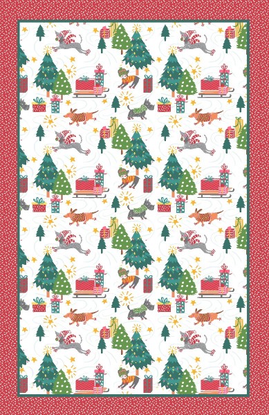 Weihnachts-Geschirrtuch 'Skating Dogs'