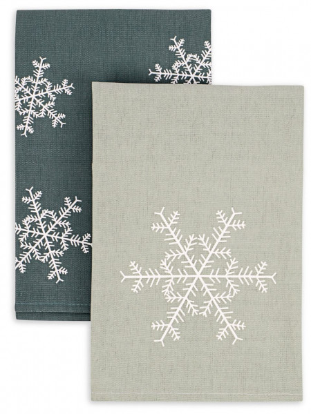 Winter-Geschirrtücher Schneeflocke | 100% Baumwolle