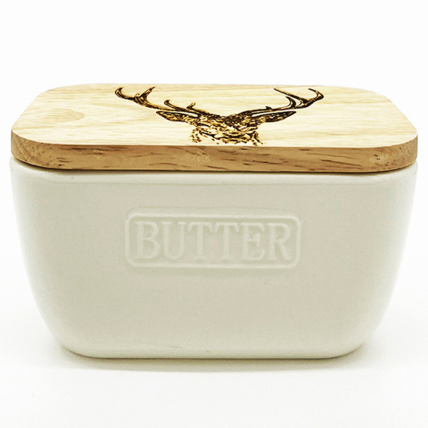 Hirschprinz | Butterdose weiß