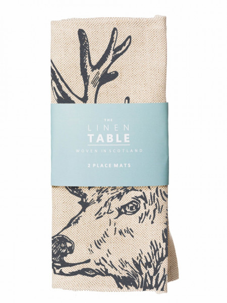 Tischset - 2 Stück | Leinen 50/50 | Motiv Hirsch