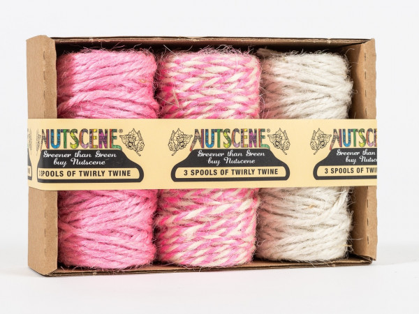 Twirly Twines | Jute-Minispulen 3er-Pack pink/weiß