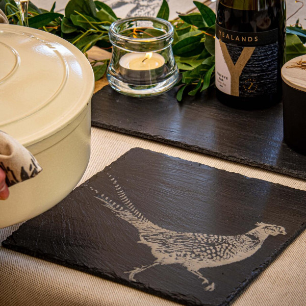 Fasan | Topfuntersetzer aus Schiefer