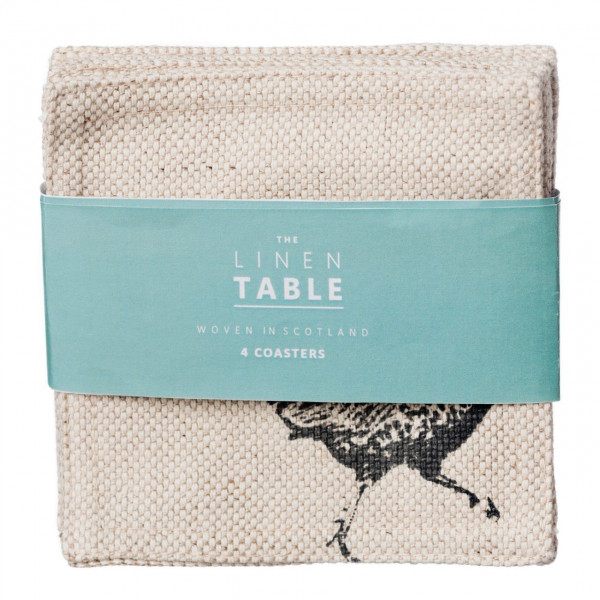 Glasuntersetzer, Motiv Fasan, 4er-Set | The Linen Table