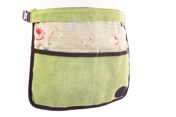 Bradley's Gartenhalbschürze Rauleder & Leinen, grün