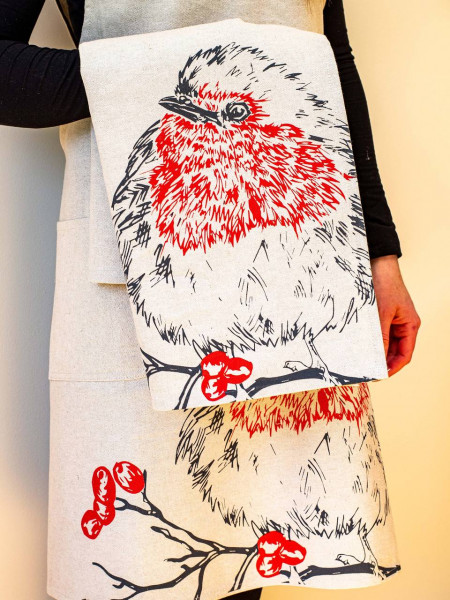 Schürze Rotkelchen | Geschirrtuch Rotkelchen