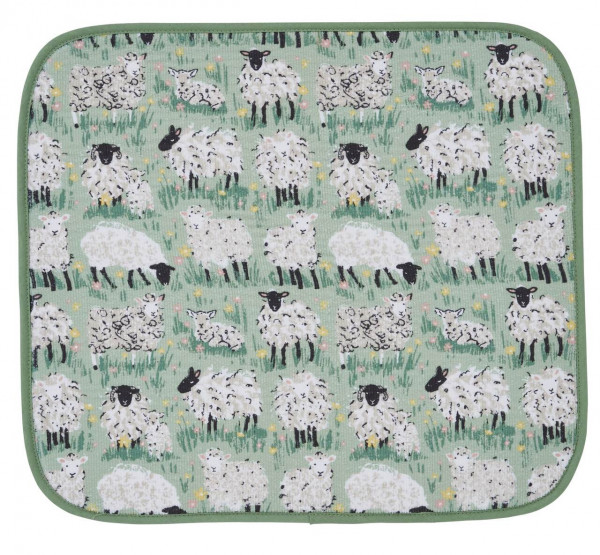 Geschirr-Trockenmatte | Design Flauschige Schafe
