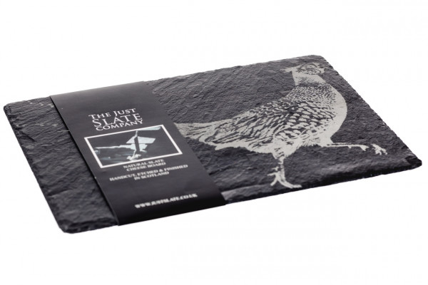 Käseplatte aus Schiefer, Motiv Fasan | The Just Slate Company