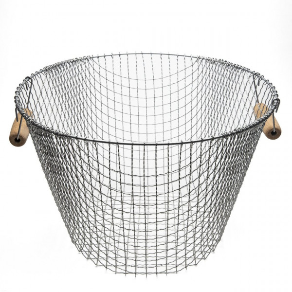 Traditioneller Gartenkorb aus Drahtgeflecht | mit zwei Holzgriffen