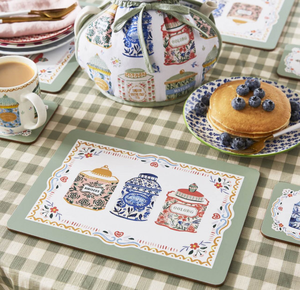 4er-Tischset | von Ulster Weavers | Design Tea Tins - Teedosen