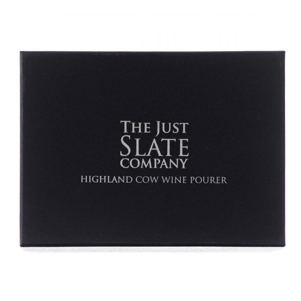 Die Präsentbox des Highland Cow - Ausgießers | The Just Slate Company für Selbrae House