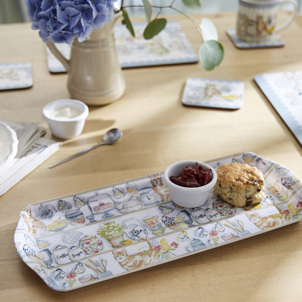 Schmal, aber lang: Serviertablett Pantry Cats | von Ulster Weavers