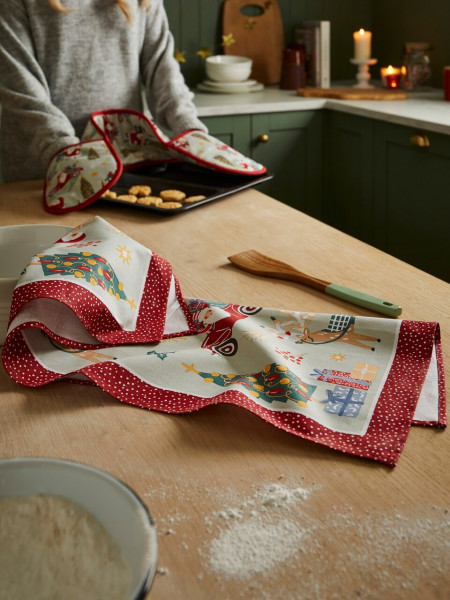 Es weihnachtet ! Geschirrtuch und Backofenhandschuh
