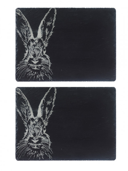 Schiefer-Tischset Hase